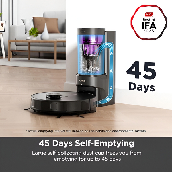 Eureka NER E10s Self-Empty Robot Vacuum Cleaner with LiDAR Mapping, Voice Control and Vacuum-Mop Cleaning